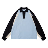 Men Hoodie Lapel Sweater Men's Casual Loose Half Zipper Pullover Long Sleeve Shirt