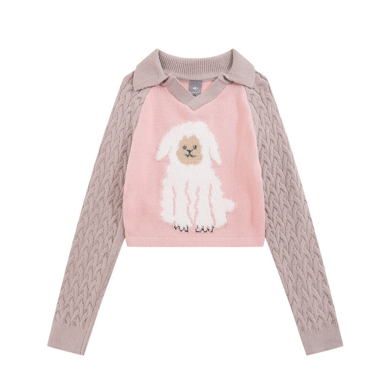 Women Sweater Women's Fall Color-Blocking Long Sleeve Sweater
