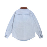 Men Long Sleeved T Shirt XINGX Embroidered Denim Shirt Men Fashion Brands Loose Pockets Long Sleeve Shirt Coat