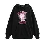 Men Fleece Lined Hoodie Printed Hoodie Autumn Men's Loose Street Long Sleeve Pullover