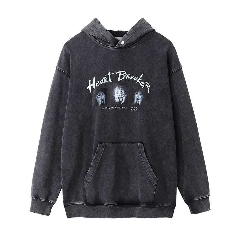 Men Hoodie Printed Hoodie Men's INS Head Hip Hop Loose Casual