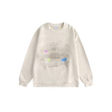 Unisex Hoodie Vintage University Style Printed Crew Neck Pullover Sweatshirt