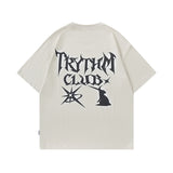 Men T Shirt Sweet Cool Heart Graffiti Printed Casual Short-Sleeved T-shirt Men and Women Couple