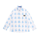Men Long Sleeved T Shirt Printed Long Sleeve Shirt Boys BF Loose Casual Spring and Summer Shirt