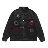 Men Denim Jacket Men's Spring and Autumn Loose Washed-out Denim Clothes Jacket