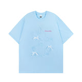 Men T Shirt Sweet Cool Bunny Print Couple Short Sleeve T-shirt Men and Women Retro