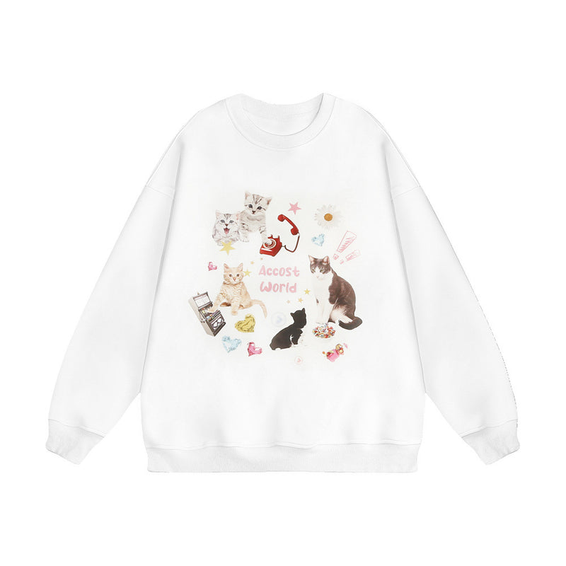 Men Hoodie Printed Crew Neck Sweatshirt Autumn and Winter Leisure Long Sleeve Pullover Men