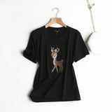 Women T-shirt Casual round Neck Short Sleeves T-shirt Blouse