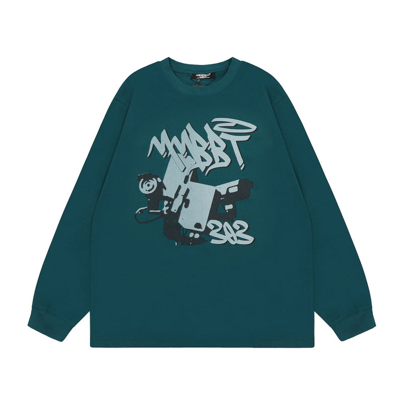 Men Long Sleeve Shirt Ancient Casual Long Sleeve T-shirt Men and Women Autumn All-Matching Base