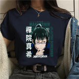 Anime T Shirt Zenin Maki Graphic Printed Round Neck