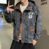 Graffiti Bomber Jacket Men's Spring and Autumn Hooded Jacket