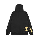 Men Fleece Lined Hoodie Foam Star Letters Hooded Sweater Boys Autumn and Winter Zipper Coat