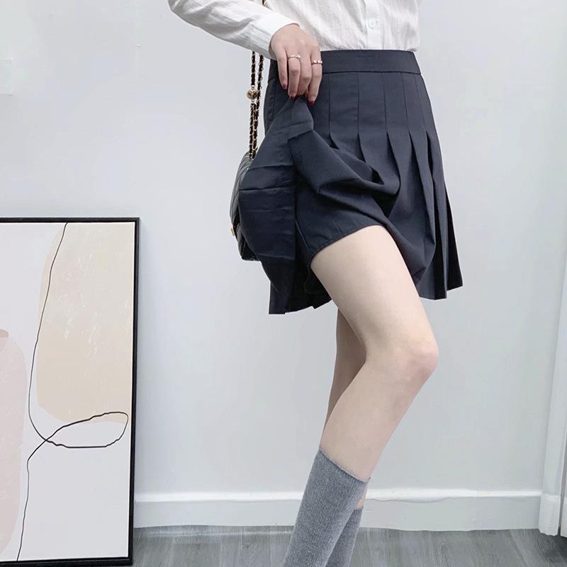 Women Skirt College Style Gray Summer Fall Winter Skirt