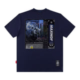 Men T Shirt Vintage Printed round Neck Short Sleeve T-shirt Men and Women Loose Couple