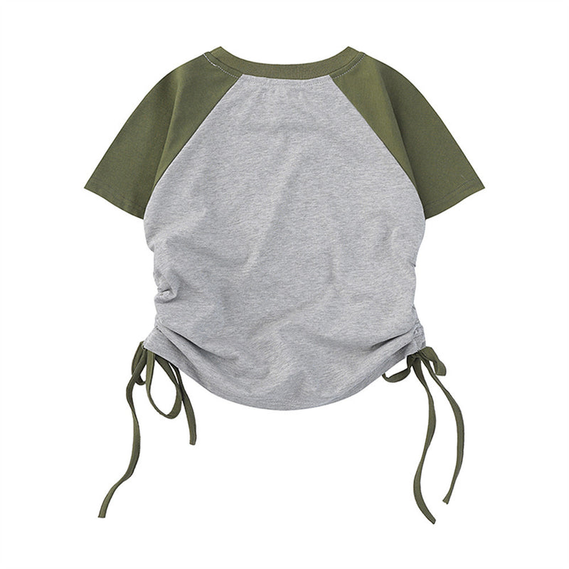 Women T-shirt Short T-shirt Girls Summer round Neck Short Sleeve