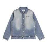 Men Denim Jacket Vintage Washed and Worn Denim Jacket Men Vibe Fashion Baggy Coat