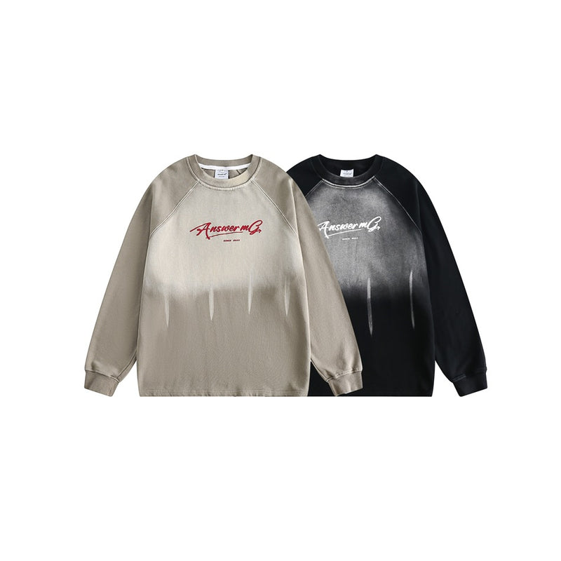 Unisex Hoodie Personality Raglan Sleeve round Neck Sweater Men's and Women's Tops