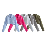 Women T-Shirt Short Design Fashion Polo Collar Shirt Top