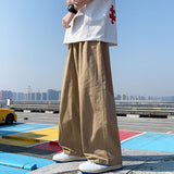 Men Sweatpants Hong Kong Style Retro Casual Pants Men's Autumn Straight Loose