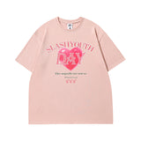 Men T Shirt Retro Short Sleeve T-shirt for Men and Women Summer Couple