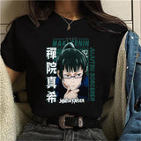 Anime T Shirt Zenin Maki Graphic Printed Round Neck