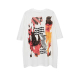 Men's T Shirt Loose Short-Sleeved T-shirt Men's Trendy Retro Printed Hip Hop