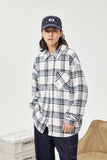 Unisex Jacket Autumn Plaid Labeling Shirt Women's Clothing