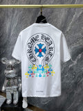 CHH Chrome Hearts T Shirts Classic Big Horseshoe Colored Cross Sanskrit Short Sleeve