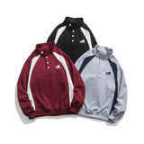 Unisex Hoodie Retro Patchwork Sports Men's Women's Pullover