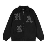 Men Cotton-Padded Jacket Coat Embroidered Lapel Thickening Cotton-Padded Jacket Men's Winter Cotton Padded Zipper Cotton-Padded Jacket