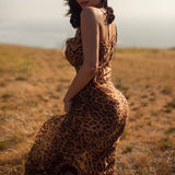 Jungle Print Maxi Dress Women's Summer Dress
