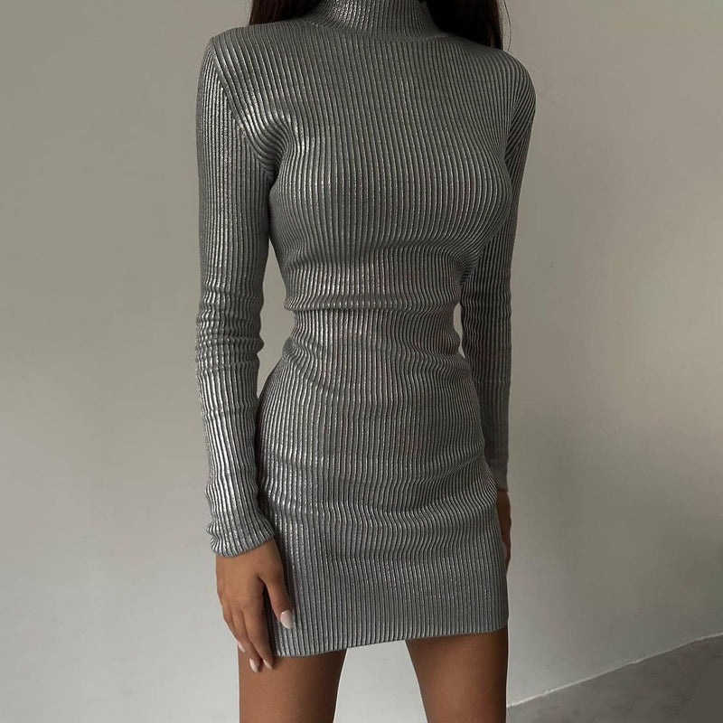 Women's Desses Dress Winter Women's Slimming Long-Sleeved Hip Skirt