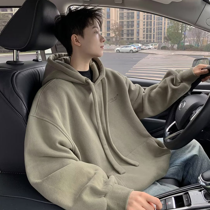 Men Hoodie Sweater Men's Hooded Spring Vintage Loose Hoodie Coat