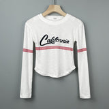 Women Long Sleeve Shirt O-neck Short Top Women's Bottoming Shirt T-shirt