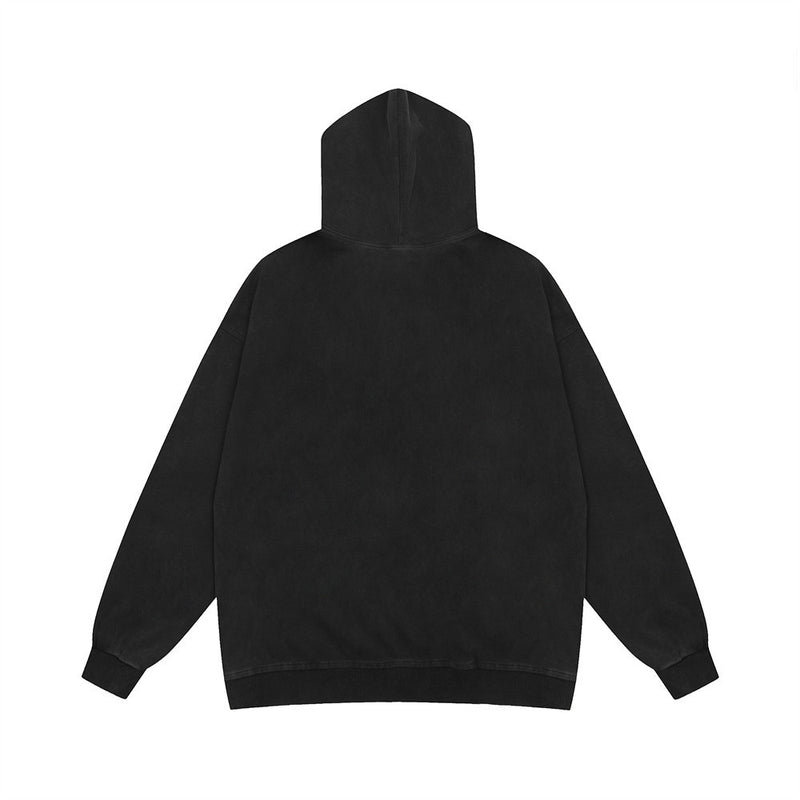 Men Hoodie XINGX Letter Print Sweatshirt Men's Hip Hop Rock Wash Pullover Hoodie