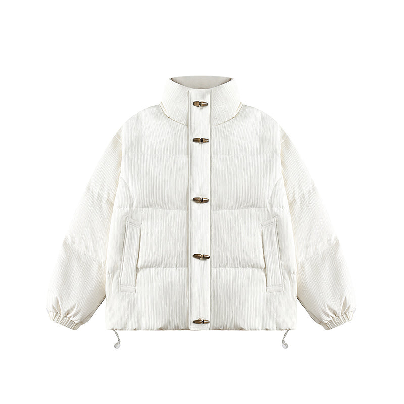 Unisex Jacket Winter Horn Button Simple down Jacket