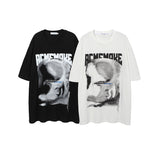 Men T Shirt Loose Half Sleeve T-shirt Men's Printed Short Sleeve
