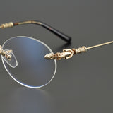 CHH Chrome Hearts Glasses Versatile Plated Vintage Round Glasses Frame Myopia Glasses Frame
