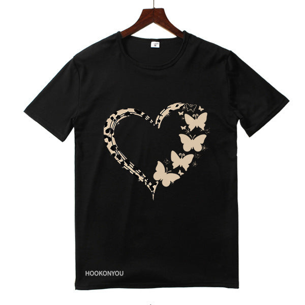 Crew neck print shirt millennium bug style t-shirt casual