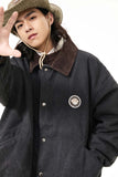 Unisex Jacket Autumn Contrast Color Canvas Coat Women's Clothing
