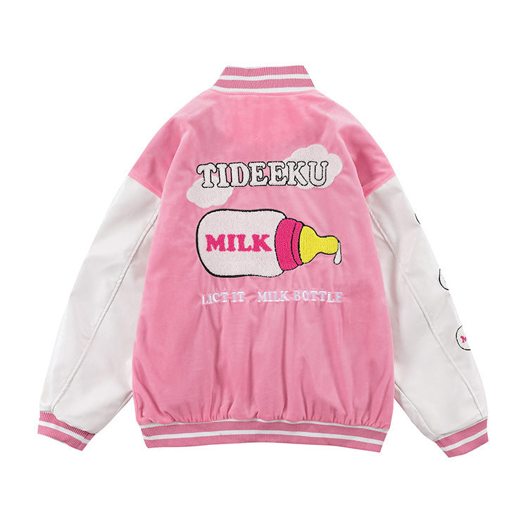 Varsity Jacket Vintage Autumn Baseball Uniform for Women