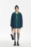 Unisex Jacket Autumn Striped Contrast Color Denim Jacket Women's Clothing
