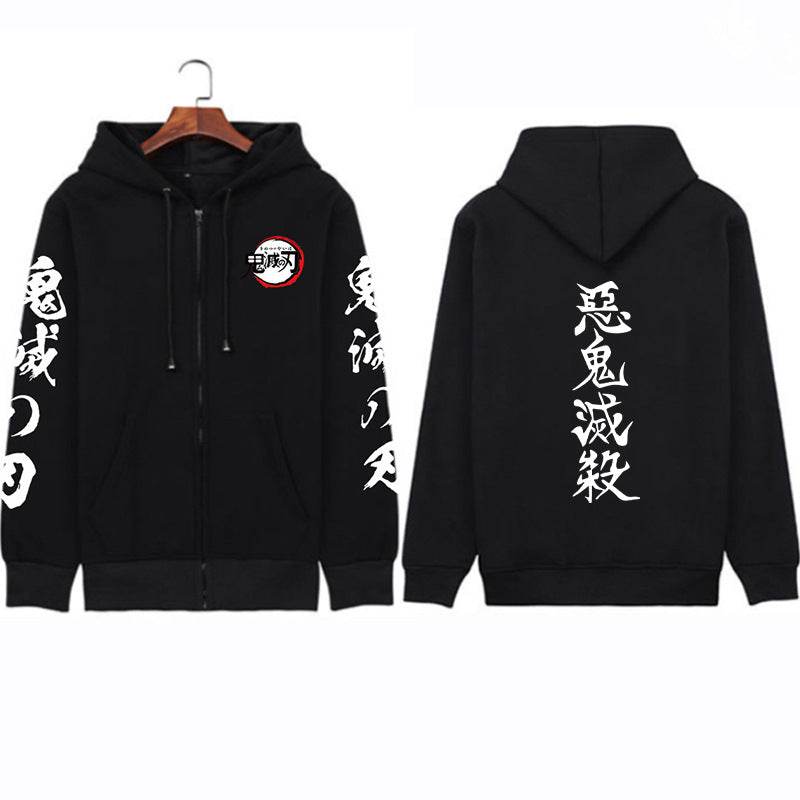 Harajuku Anime Demon Slayer Women Zip Hoodie Kamado Nezuko