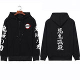 Harajuku Anime Demon Slayer Women Zip Hoodie Kamado Nezuko