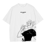 Anime Jujutsu T Shirt Vintage Washed Gojo Saturo T-shirt