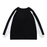 Men Hoodie Spring and Autumn Racing Suit Men's Loose round Neck Sweater Stitching Raglan Sleeve Sports