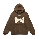 Men Fleece Lined Hoodie Winter Hooded Sweater Men Oversize Letters Printed Loose Long Sleeves