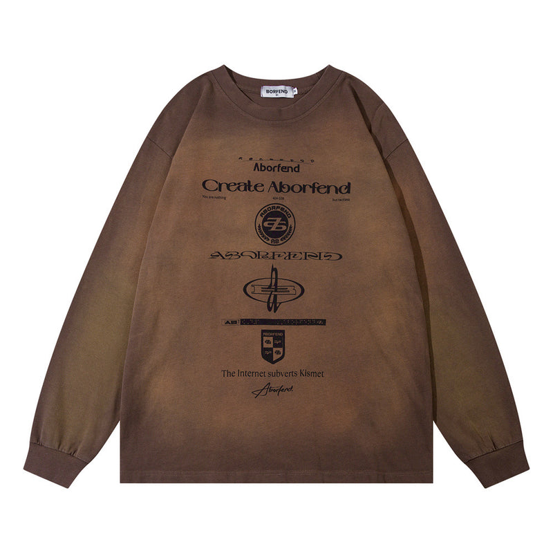 Men Hoodie Spring and Autumn round Neck Sweater Loose Casual Men