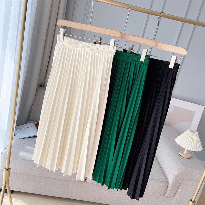 Women Skirt Spring Korean Pleated Skirt High Waist Skirt
