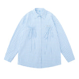 Men Long Sleeved T Shirt Spring and Autumn Yarn-Dyed Plaid Long Sleeve Shirt Men's Fashion Brand Bowknot Shirt